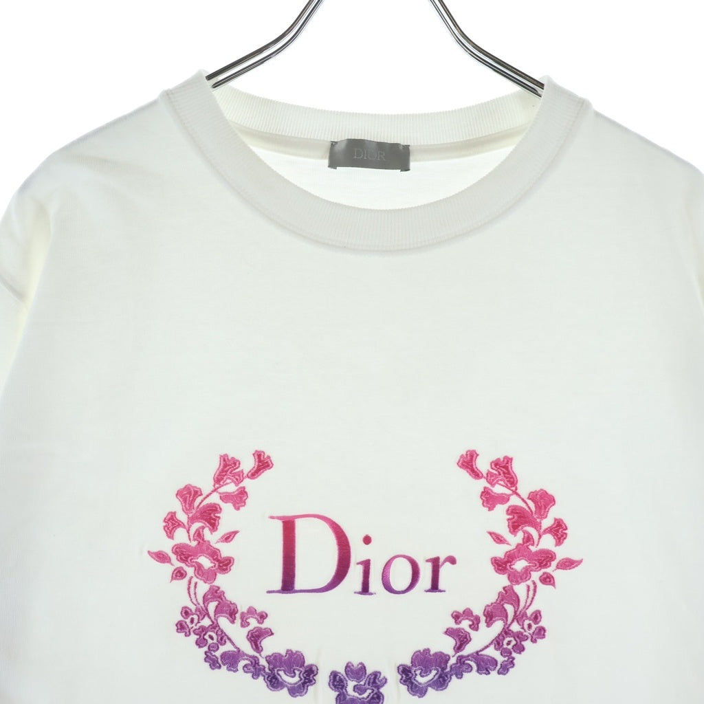Dior HOMME(ディオールオム) 23SS ロゴエンブロイダリー クルーネック 半袖Tシャツ カットソー ホワイト 313J696A0554