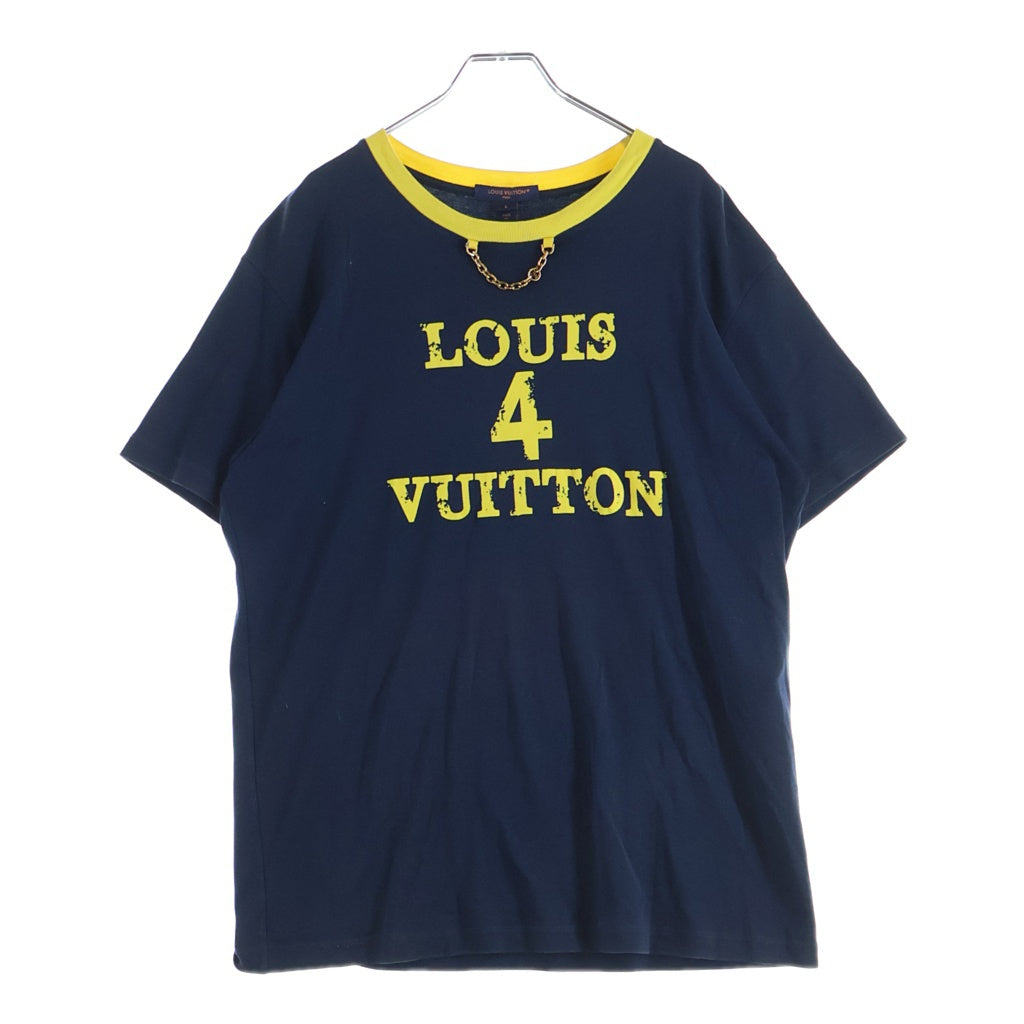 LOUIS VUITTON(ルイヴィトン) 23SS ネックチェーンフロント クルーネック 半袖Tシャツ カットソー ネイビー RW232W UOL FPTS10