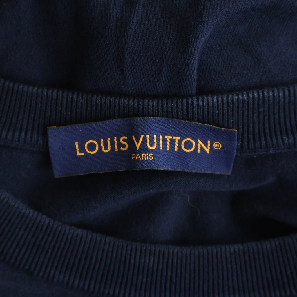LOUIS VUITTON(ルイヴィトン) 24SS シグネチャー ロゴ ジャガード クルーネック 半袖Tシャツ カットソー ネイビー RM242MQ Z34 HRN42W