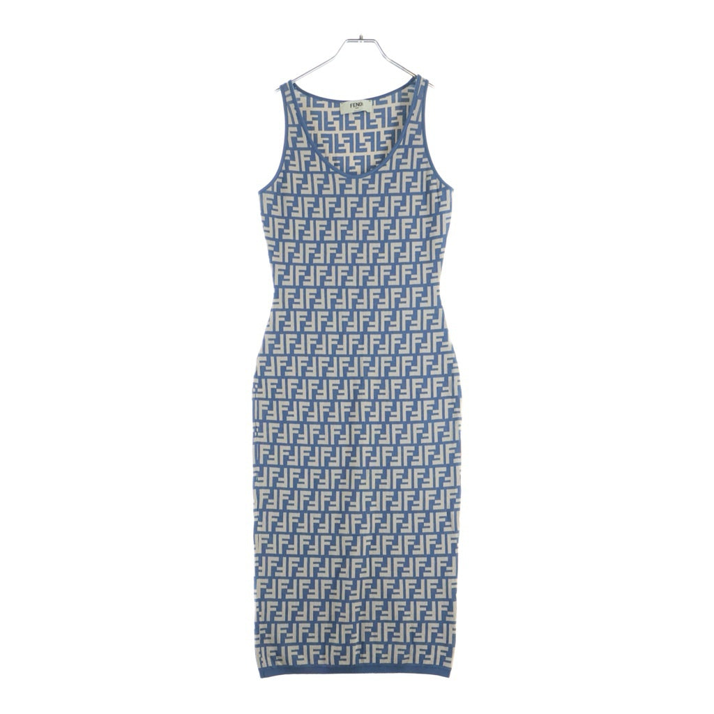 FENDI(フェンディ) 25SS ズッカ柄 ノースリーブ ワンピース ネイビー