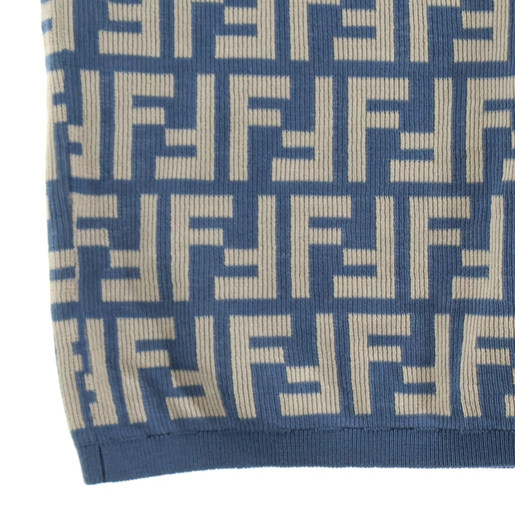FENDI(フェンディ) 25SS ズッカ柄 ノースリーブ ワンピース ネイビー/ベージュ FZDD38 AUHW レディース