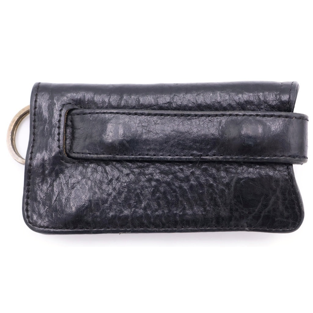 CHROME HEARTS(クロムハーツ) KEY CASE キーケース クロスボールボタン デストロイレザーキーケース ブラック