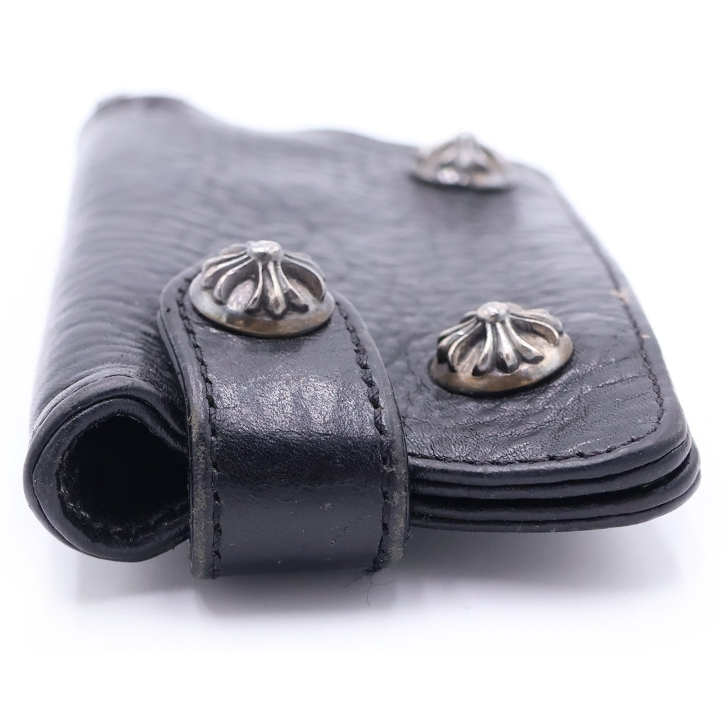 CHROME HEARTS(クロムハーツ) KEY CASE キーケース クロスボールボタン デストロイレザーキーケース ブラック