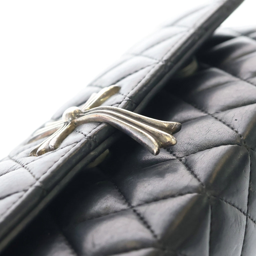 CHROME HEARTS(クロムハーツ) DINNER LG CH CROSS ディナー ラージCHクロス付 レザーハンドバッグ ブラック
