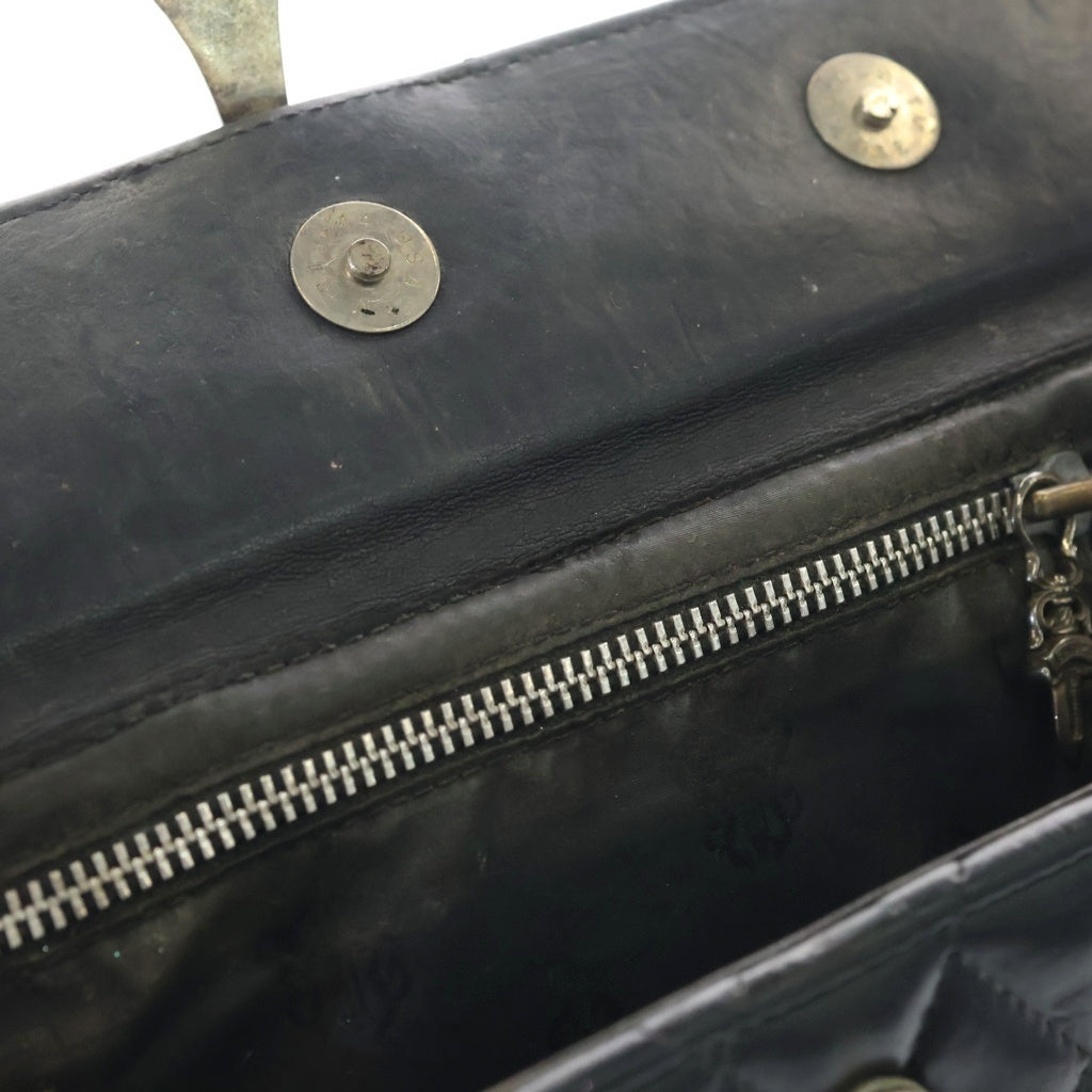 CHROME HEARTS(クロムハーツ) DINNER LG CH CROSS ディナー ラージCHクロス付 レザーハンドバッグ ブラック