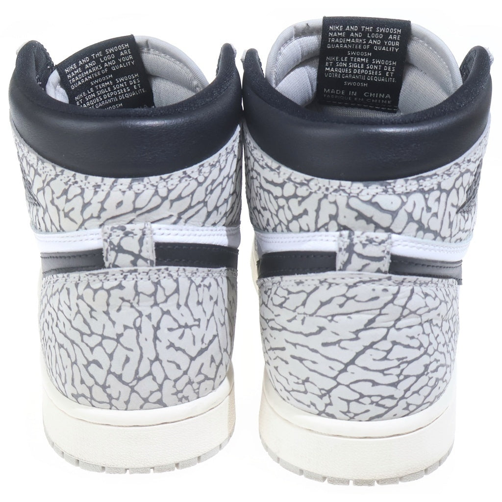NIKE(ナイキ) AIR JORDAN 1 RETRO HIGH OG WHITE CEMENT ELEPHANT エアジョーダン1 ハイ OG ホワイトセメント サファリ ハイカットスニーカー US10.5/28.5cm DZ5485-052