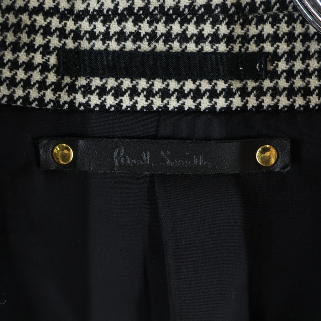 Paul Smith(ポールスミス) 千鳥格子 チェスターコート ホワイト/ブラック PF-IS-79012