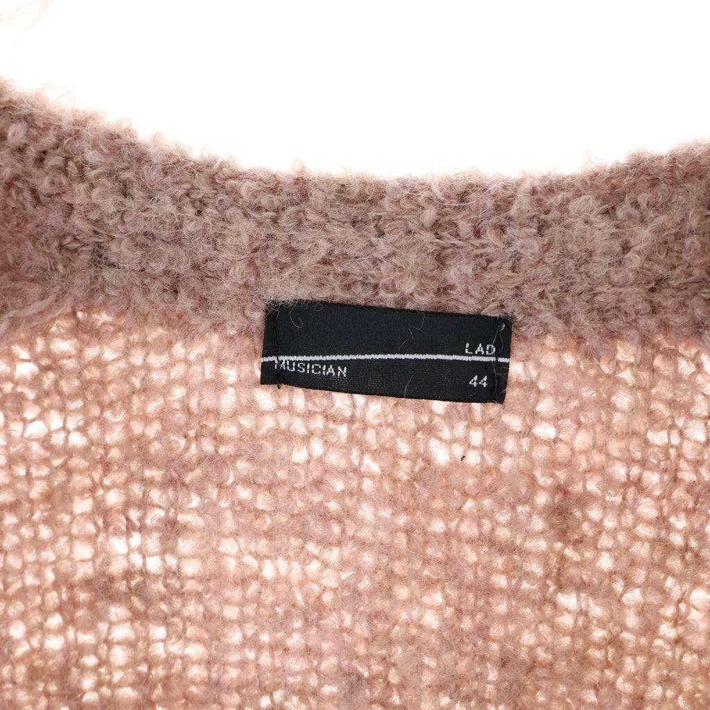 LAD MUSICIAN(ラッドミュージシャン) 24AW LOOP YARN SHAGGY KNIT BALACLAVA ループ ヤーン シャギー ニット バラクラバ カーディガン ピンク 2224-024