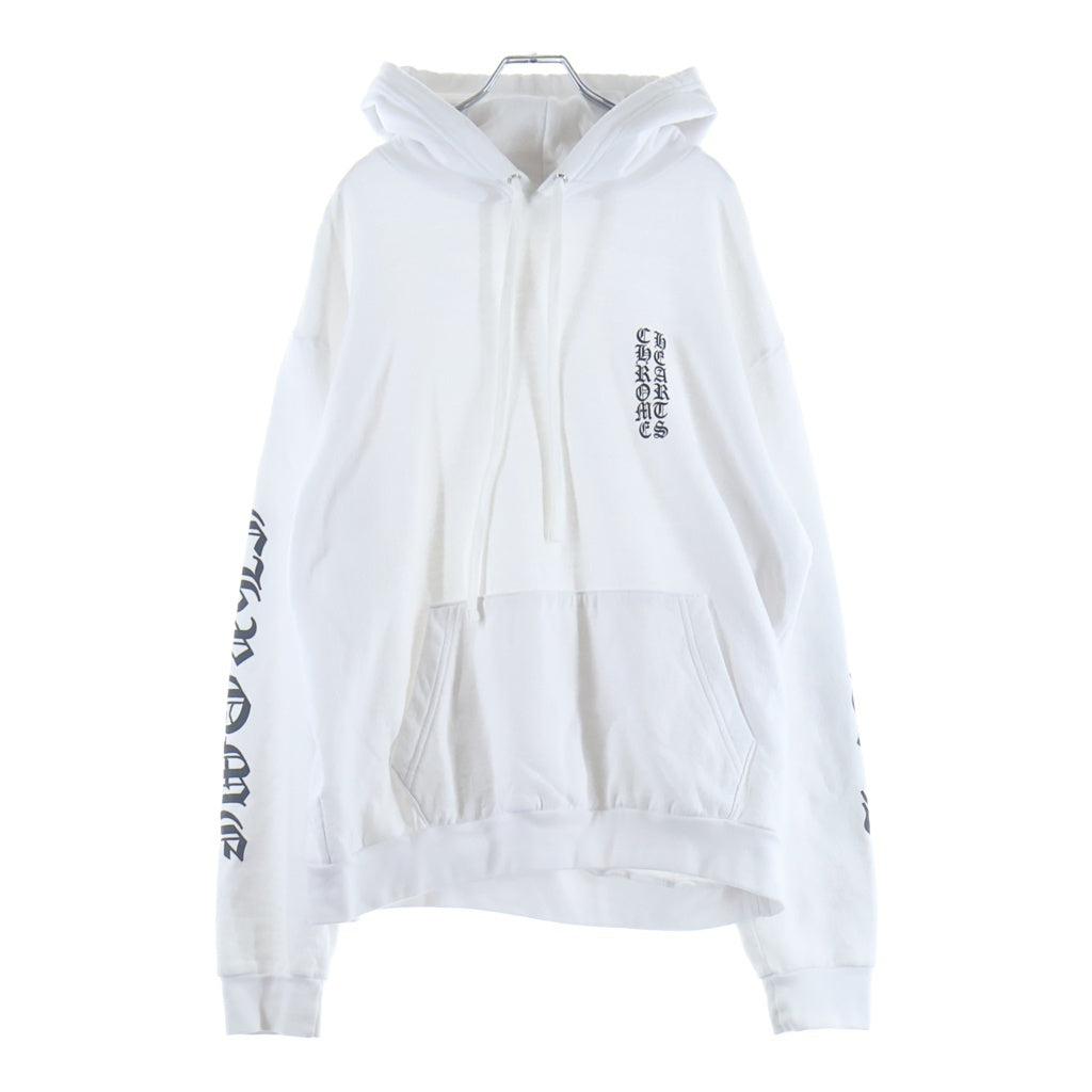 CHROME HEARTS(クロムハーツ) SWTSHRT PLVR 袖英字プリントプルオーバーパーカー ホワイト
