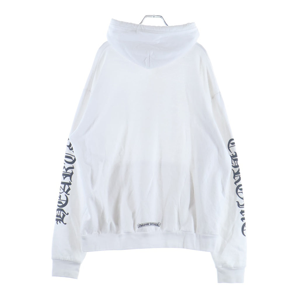 CHROME HEARTS(クロムハーツ) SWTSHRT PLVR 袖英字プリントプルオーバーパーカー ホワイト