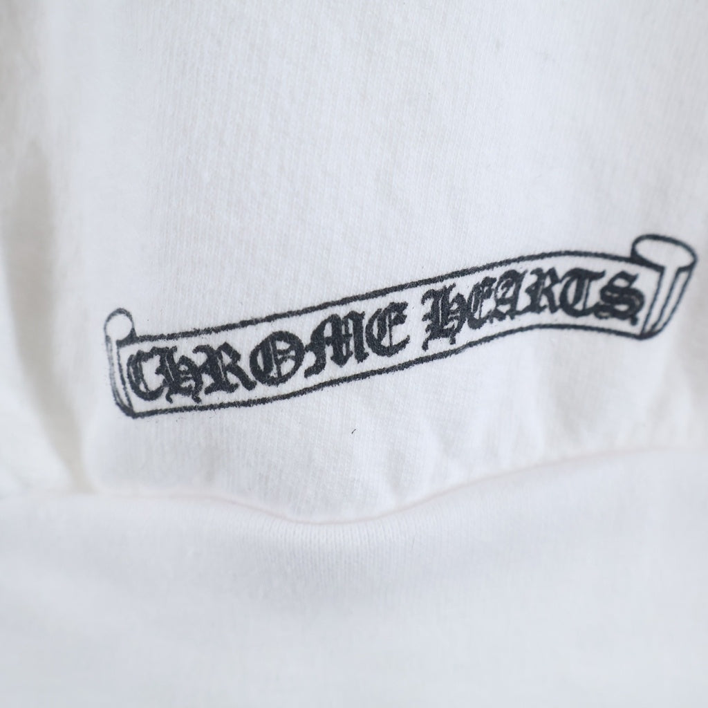 CHROME HEARTS(クロムハーツ) SWTSHRT PLVR 袖英字プリントプルオーバーパーカー ホワイト