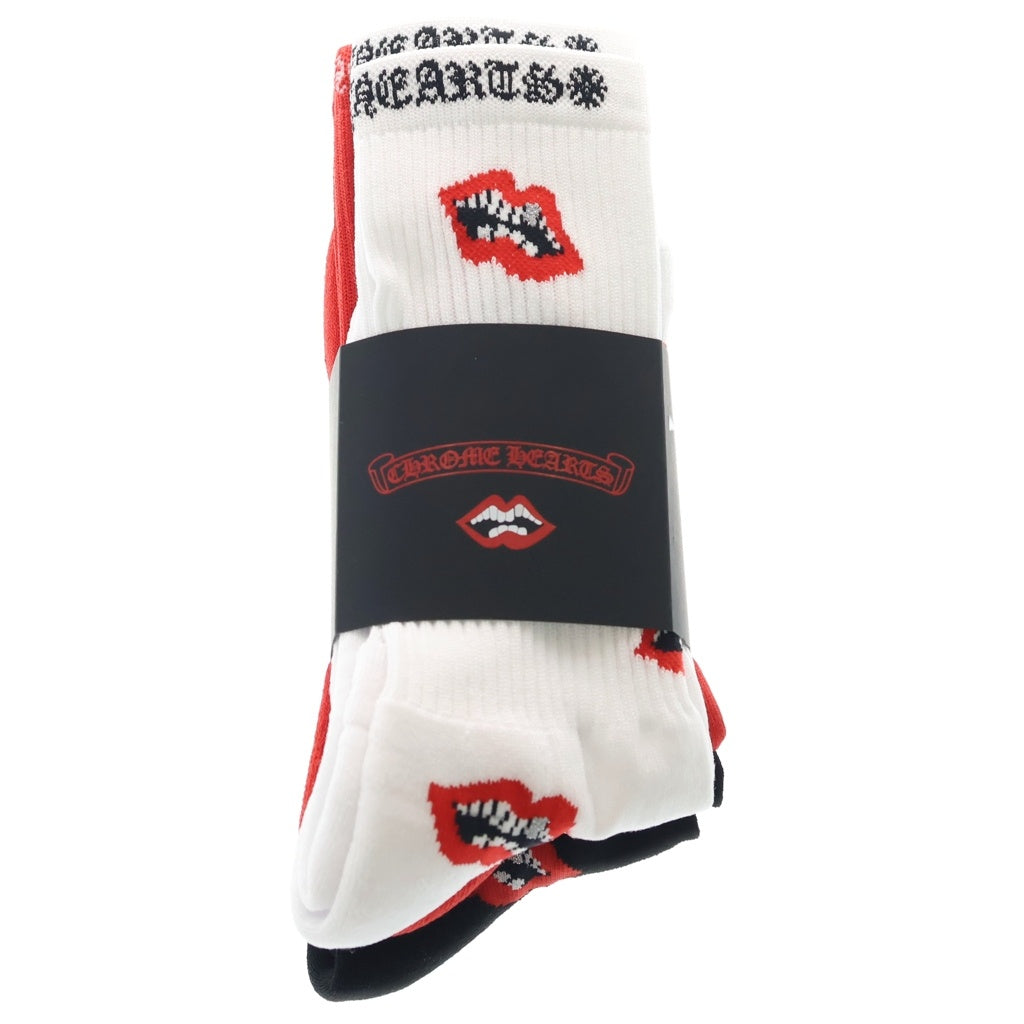 CHROME HEARTS(クロムハーツ) MATTY BOY CHOMPER SOCKS マッティボーイ チョンパーソックス 靴下 レッド/ブラック/ホワイト 3足セット