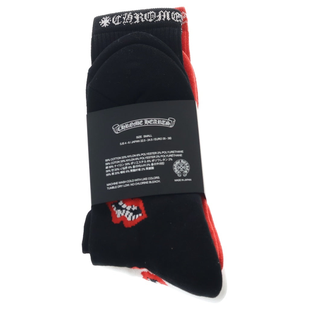 CHROME HEARTS(クロムハーツ) MATTY BOY CHOMPER SOCKS マッティボーイ チョンパーソックス 靴下 レッド/ブラック/ホワイト 3足セット