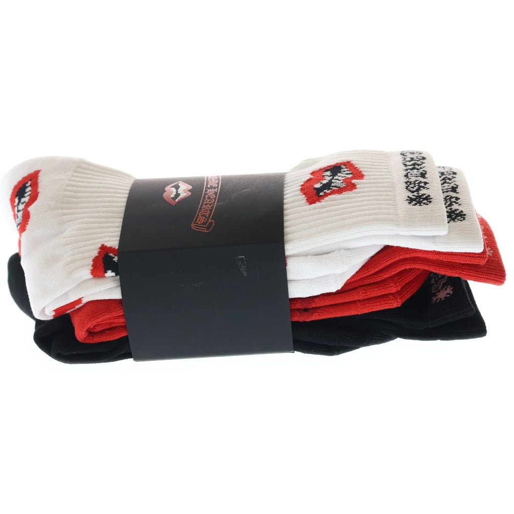 CHROME HEARTS(クロムハーツ) MATTY BOY CHOMPER SOCKS マッティボーイ チョンパーソックス 靴下 レッド/ブラック/ホワイト 3足セット