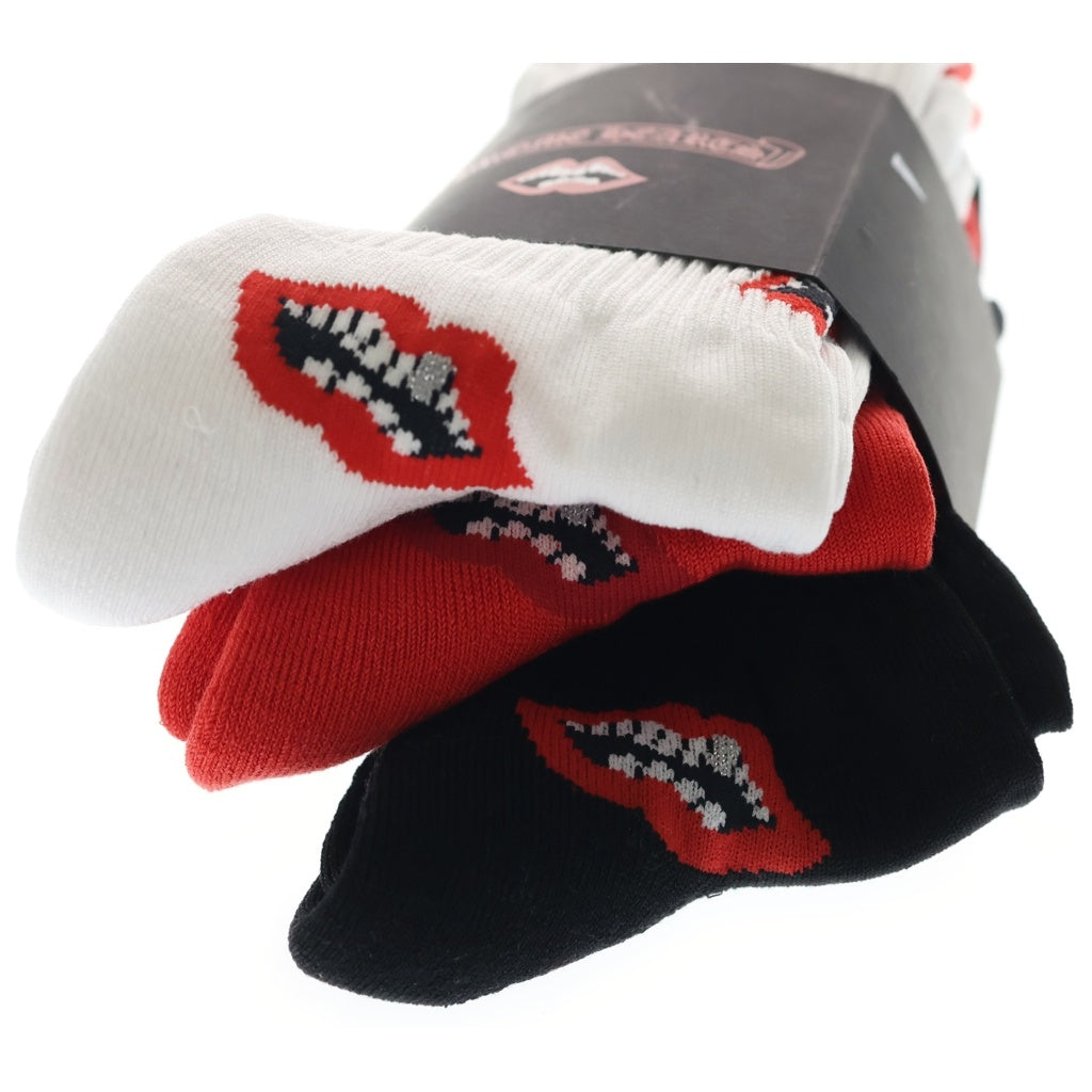 CHROME HEARTS(クロムハーツ) MATTY BOY CHOMPER SOCKS マッティボーイ チョンパーソックス 靴下 レッド/ブラック/ホワイト 3足セット