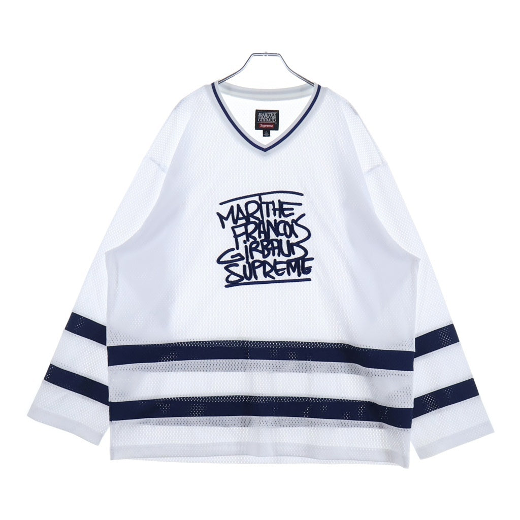 SUPREME(シュプリーム) 23AW×Marithe + Francois Girbaud Hockey Jersey マリテフランソワジルボー ホッケー ジャージ クルーネック長袖Tシャツ カットソー ホワイト