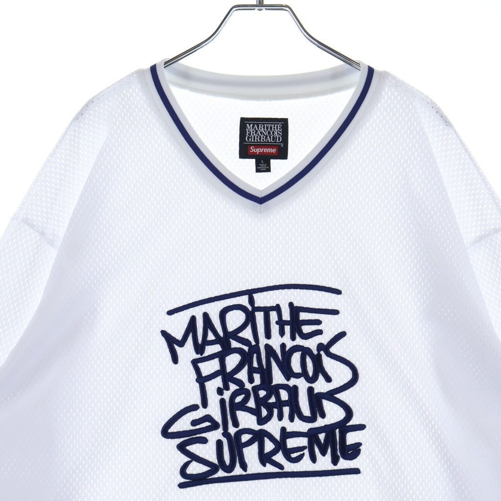 SUPREME(シュプリーム) 23AW×Marithe + Francois Girbaud Hockey Jersey マリテフランソワジルボー ホッケー ジャージ クルーネック長袖Tシャツ カットソー ホワイト
