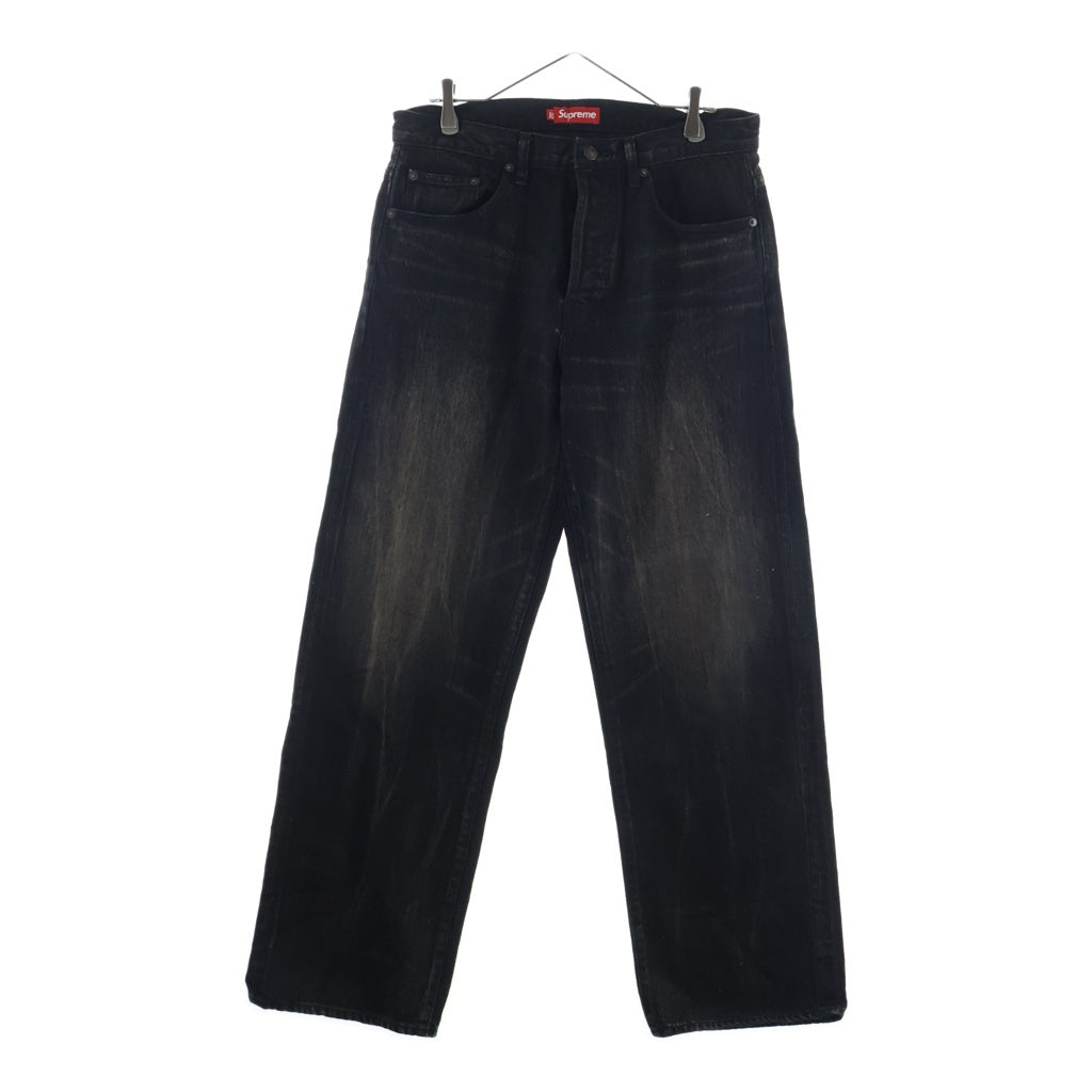 SUPREME(シュプリーム) 26SS Regular Jeans スターロゴ刺繍デニムパンツ ストレートパンツ ブラック