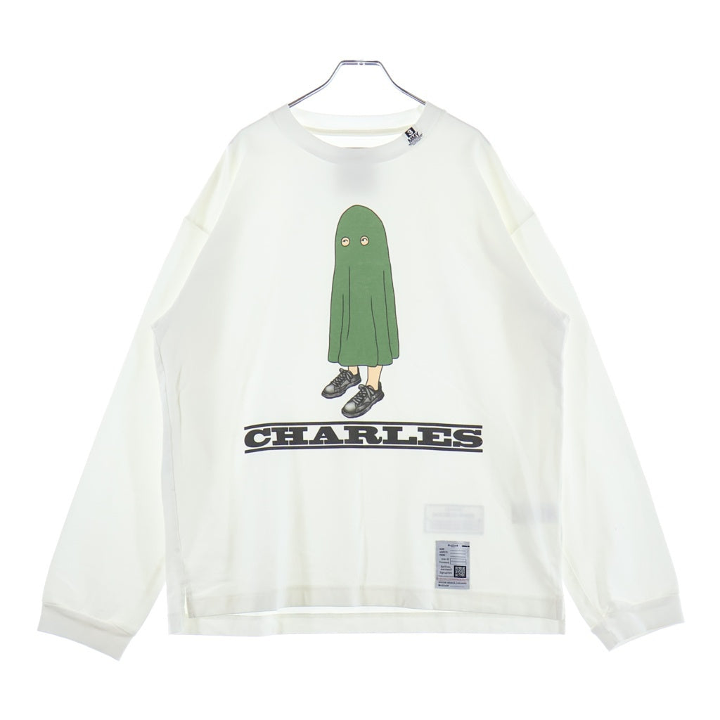 MAISON MIHARAYASUHIRO(メゾンミハラヤスヒロ) 24SS CHARLES PRINTED L/S TEE チャールズ プリント クルーネック 長袖Tシャツ カットソー ホワイト A12LT682