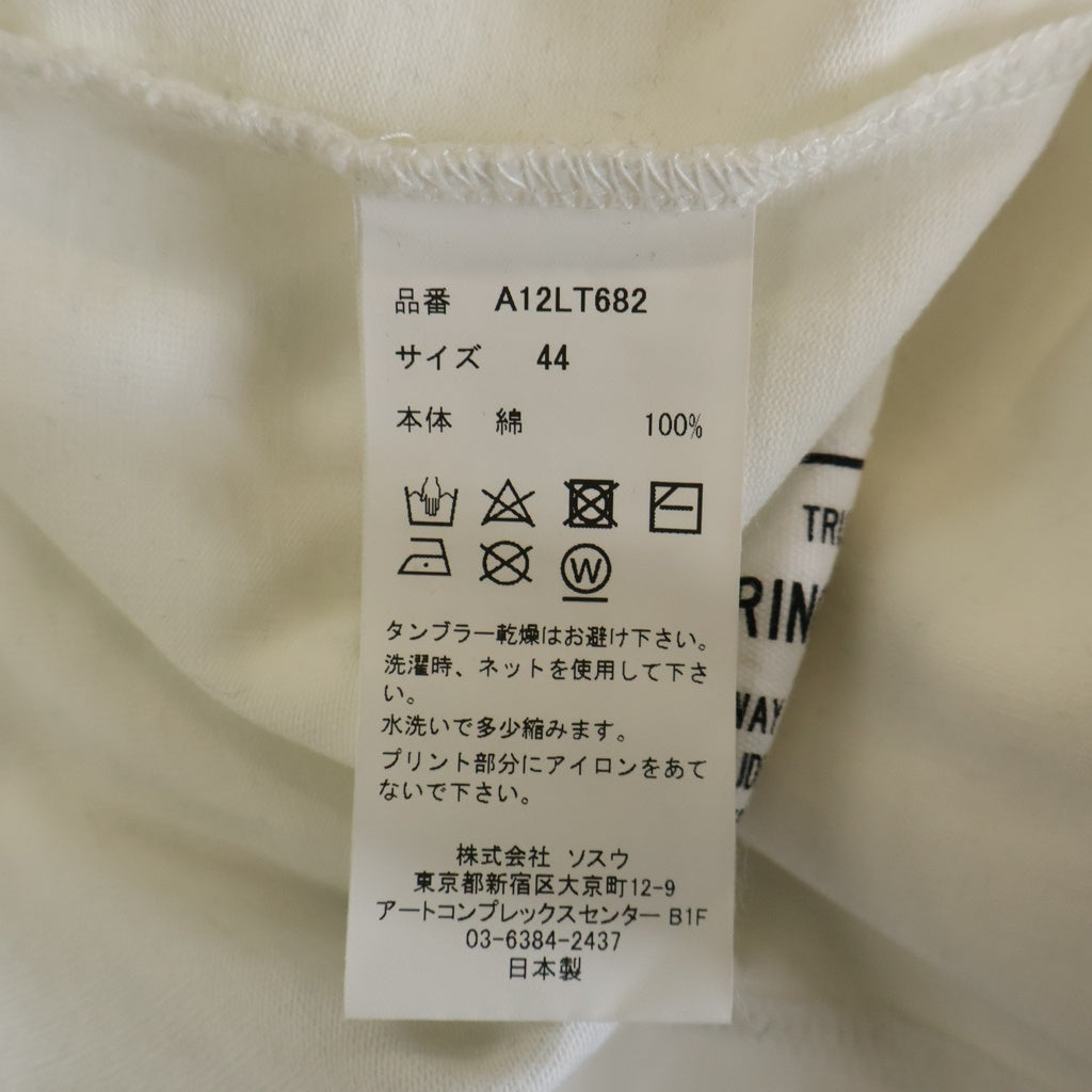 MAISON MIHARAYASUHIRO(メゾンミハラヤスヒロ) 24SS CHARLES PRINTED L/S TEE チャールズ プリント クルーネック 長袖Tシャツ カットソー ホワイト A12LT682