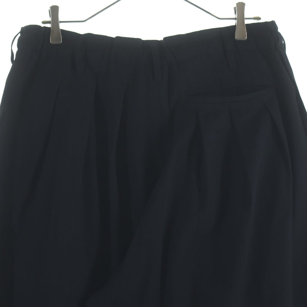 Ground Y(グラウンドワイ) WOOL GABARDINE BALLOON PANTS ウール ギャバジン バルーン パンツ ブラック GO-P03-100