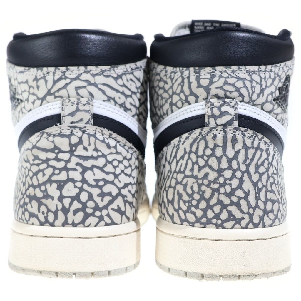 NIKE(ナイキ) AIR JORDAN 1 RETRO HIGH OG WHITE CEMENT ELEPHANT エアジョーダン1 ホワイトセメント ハイカットスニーカー ホワイト/グレー US9/27cm DZ5485-052