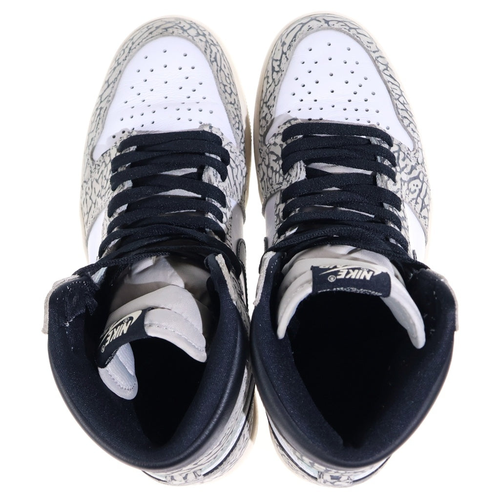 NIKE(ナイキ) AIR JORDAN 1 RETRO HIGH OG WHITE CEMENT ELEPHANT エアジョーダン1 ホワイトセメント ハイカットスニーカー ホワイト/グレー US9/27cm DZ5485-052
