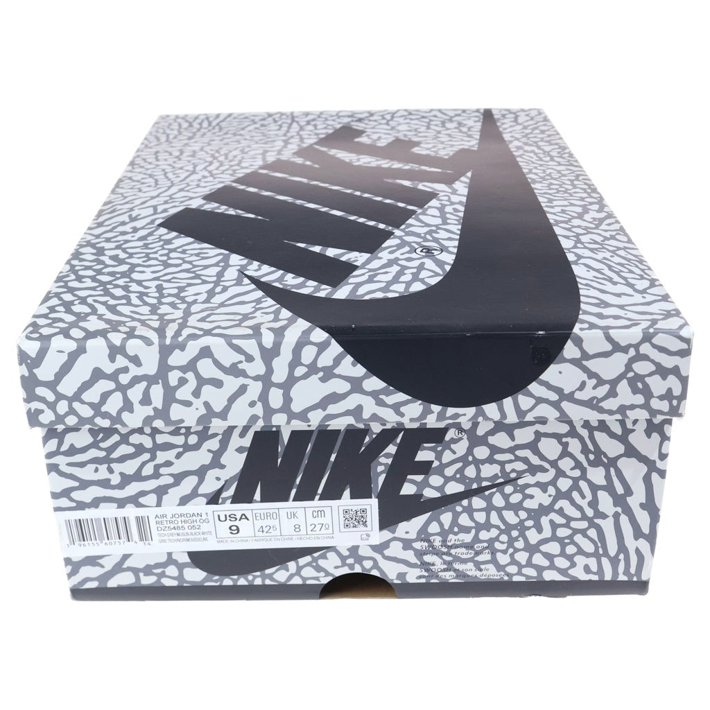 NIKE(ナイキ) AIR JORDAN 1 RETRO HIGH OG WHITE CEMENT ELEPHANT エアジョーダン1 ホワイトセメント ハイカットスニーカー ホワイト/グレー US9/27cm DZ5485-052