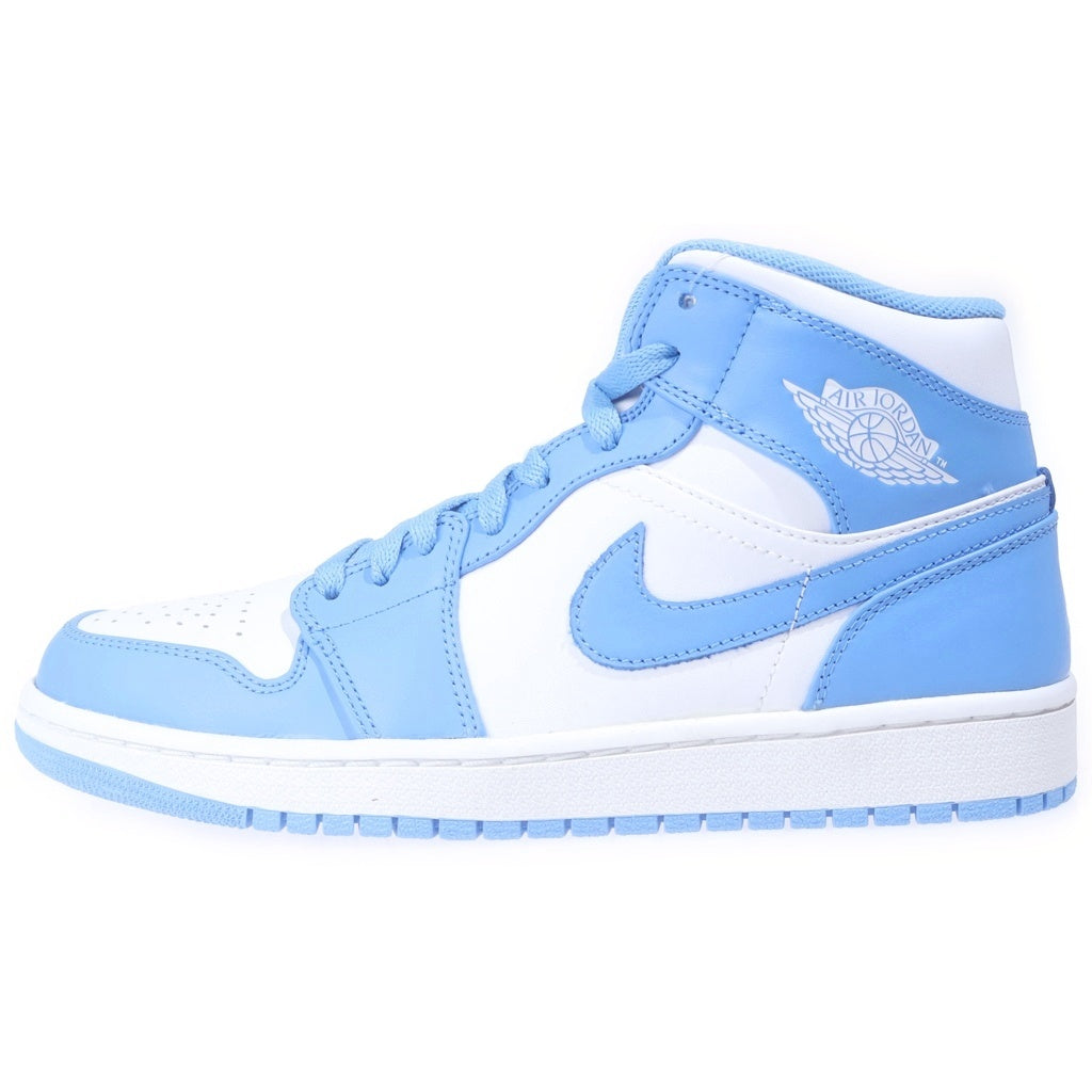 NIKE(ナイキ) 【観賞用 2012年製】 AIR JORDAN MID UNC エアジョーダン1 レトロ ユニバーシティ ブルー ミッドカットスニーカー ホワイト/ブルー US8.5/26.5cm 554724-106