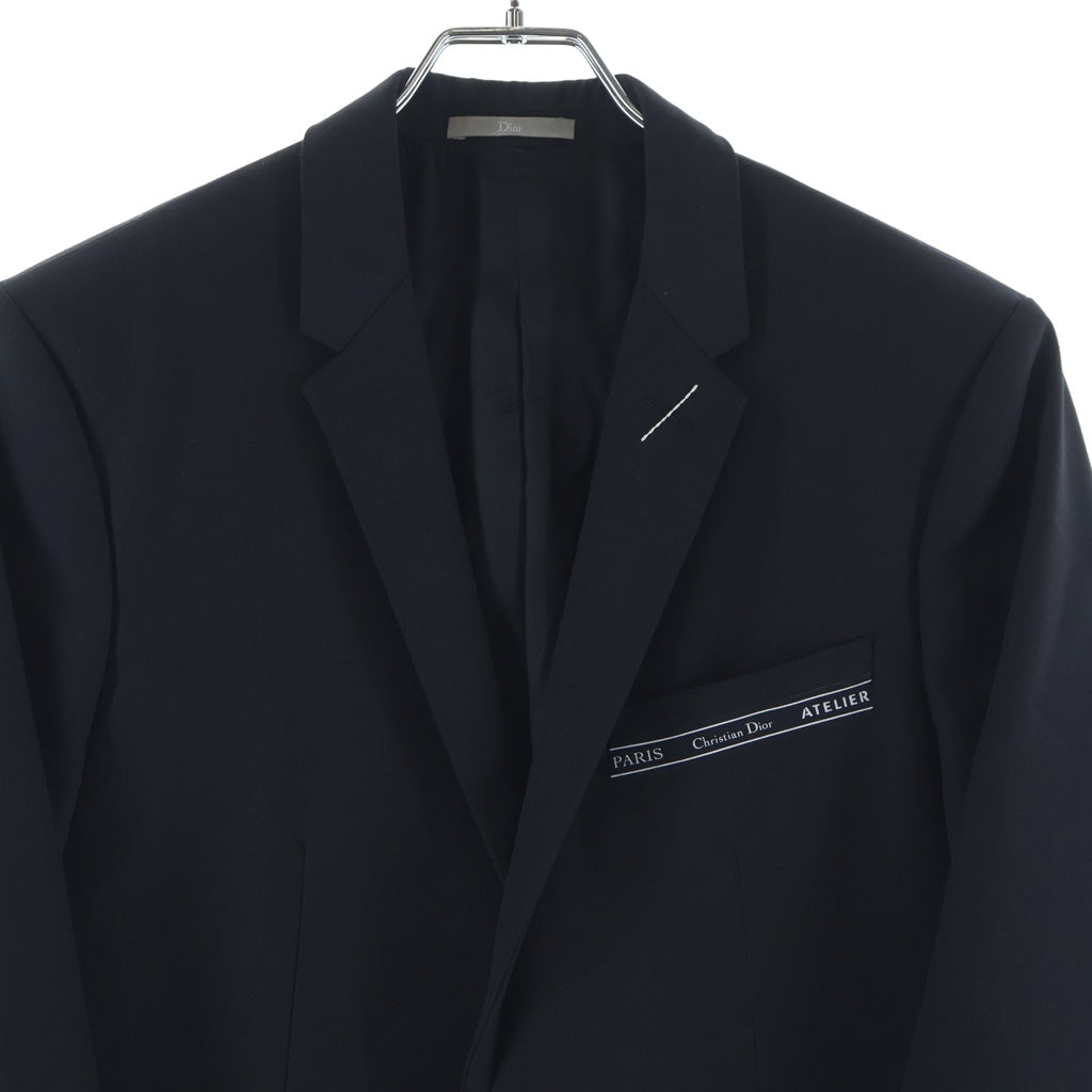 Dior HOMME(ディオールオム) 18AW ウール モヘア アトリエ テープロゴ テーラードジャケット ブラック 833C236X4286 833C236X4286