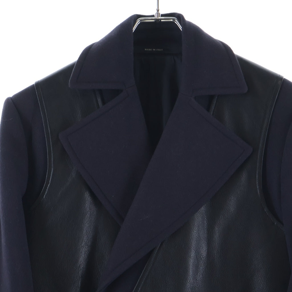 GIVENCHY(ジバンシィ) リカルドティッシ レザー切り替え ピーコート ネイビー 141290-2911 141290-2911