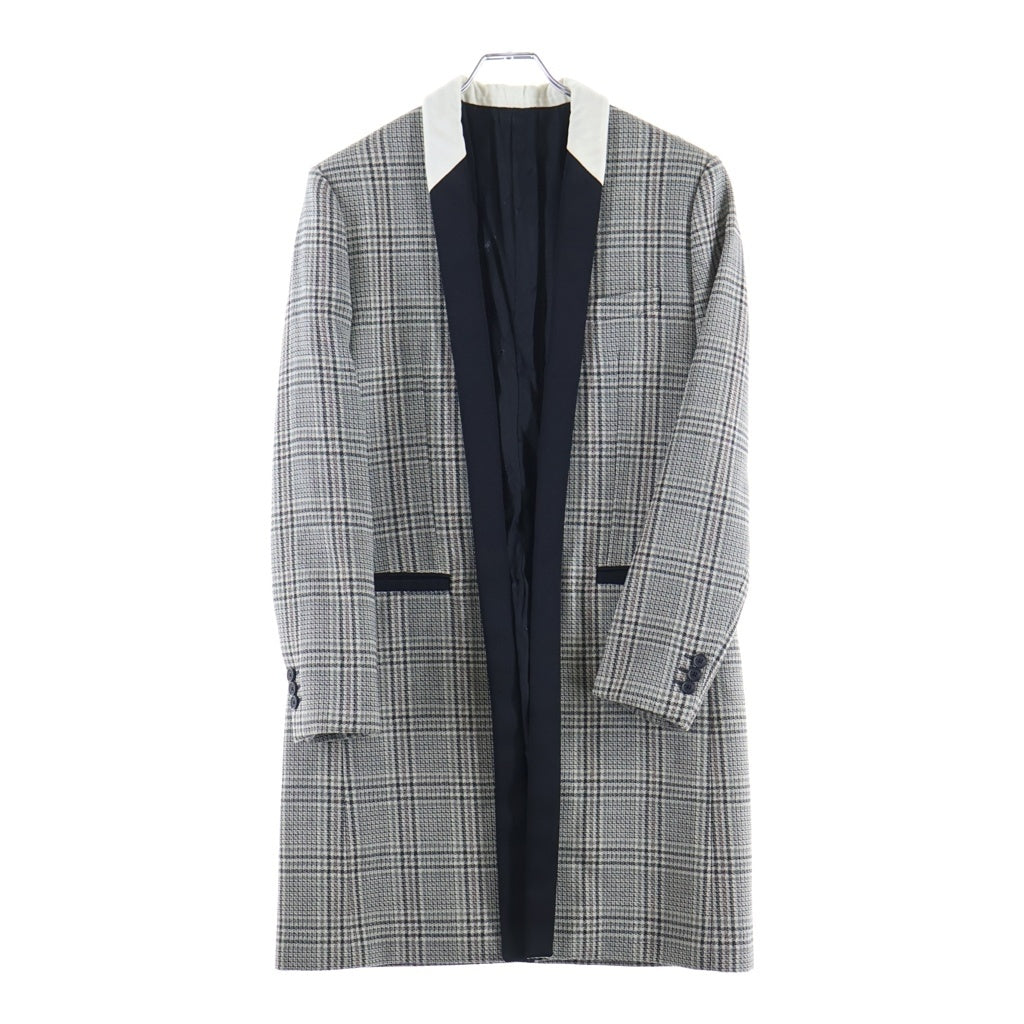 LOUIS VUITTON(ルイヴィトン) 裏地ロゴ総柄 オープンフロント ロングコート グレー/ブラック RW202B YXJ FJMA97