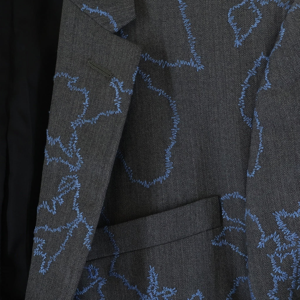 Dior HOMME(ディオールオム) 16AW 花刺繍 テーラード ジャケット グレー 663C290AM600