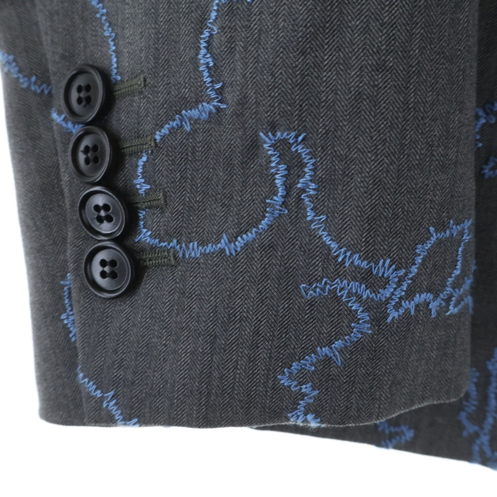 Dior HOMME(ディオールオム) 16AW 花刺繍 テーラード ジャケット グレー 663C290AM600