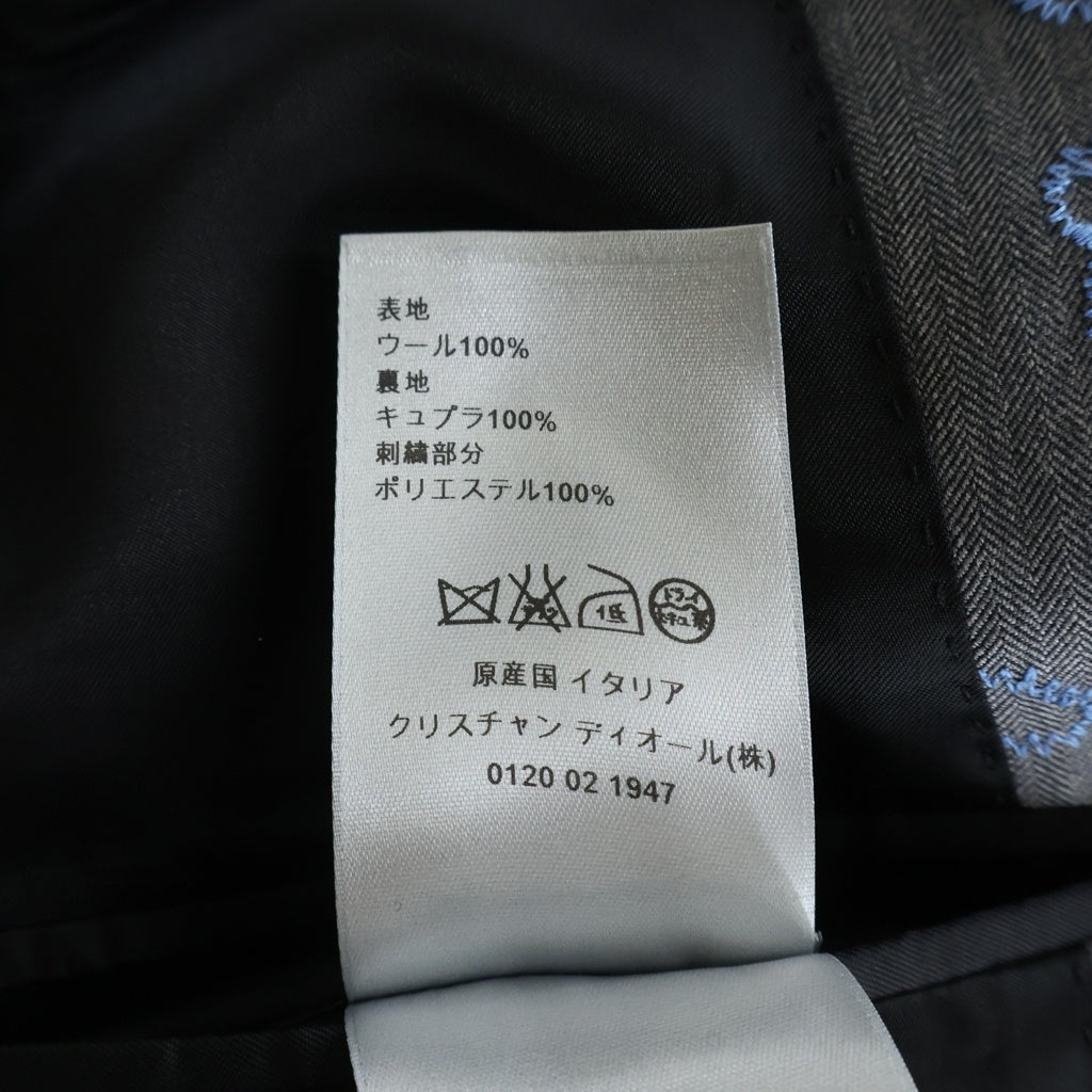 Dior HOMME(ディオールオム) 16AW 花刺繍 テーラード ジャケット グレー 663C290AM600