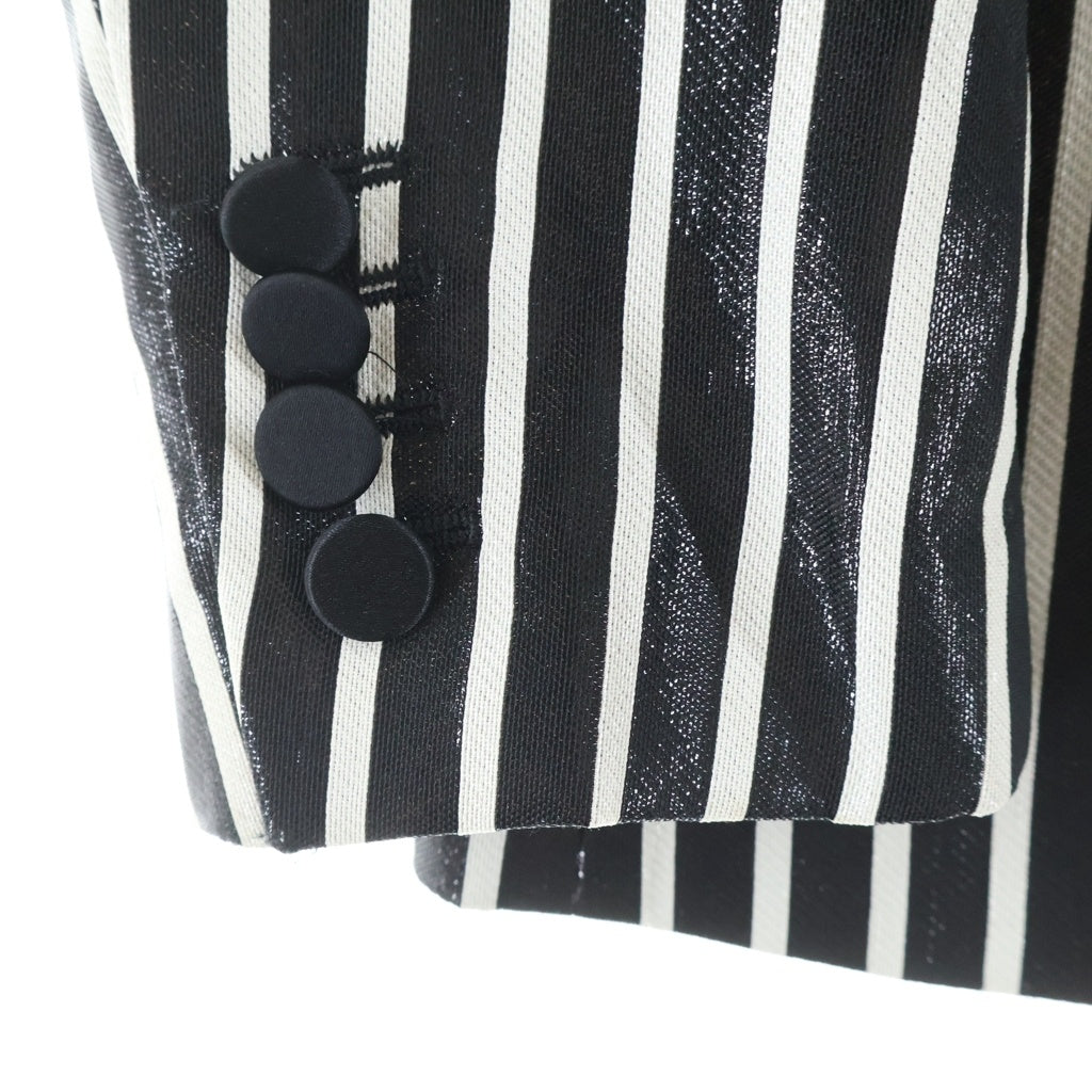 SAINT LAURENT PARIS(サンローランパリ) 13AW ストライプ柄 コーティング テーラードジャケット ブラック/ホワイト 310542 YUN59