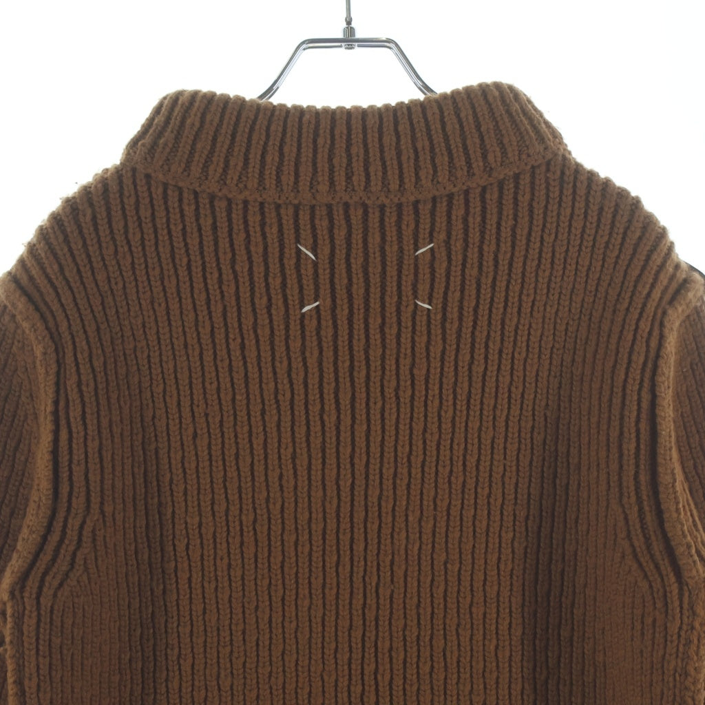 Maison Martin Margiela(メゾンマルタンマルジェラ) 99AW ディアナ期 手縫い ウール ドライバーズ 長袖ニット ブラウン