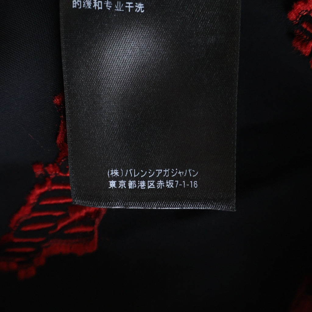 BALENCIAGA(バレンシアガ) オールオーバー ロゴ刺繍 レーヨン長袖シャツ ブラック 658956 TK052