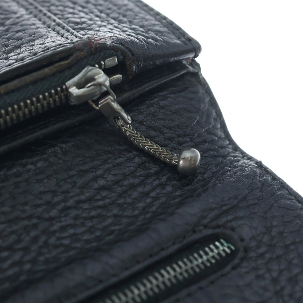 CHROME HEARTS(クロムハーツ) 2ZIP 2ジップ クロスボールボタンレザーウォレット 財布 ブラック