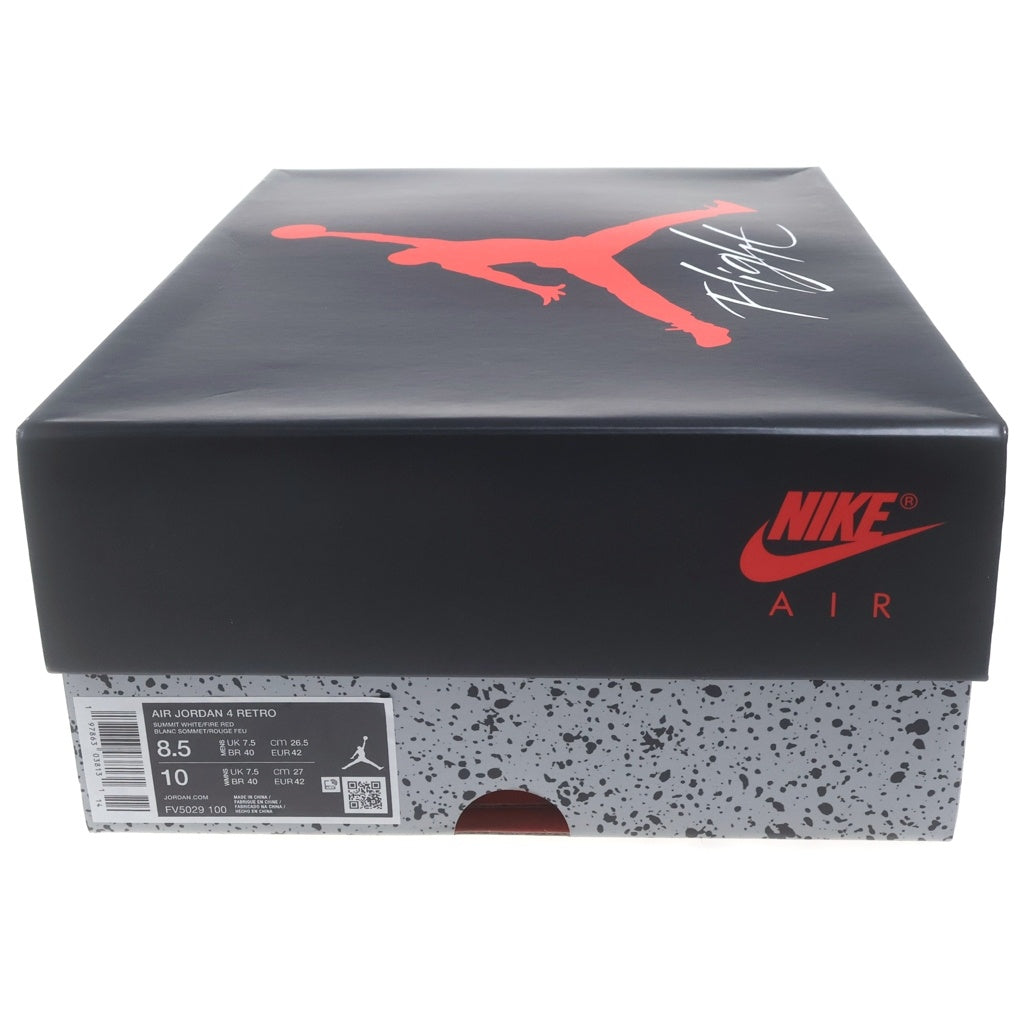 NIKE(ナイキ) AIR JORDAN 4 RETRO エアージョーダン4 レトロ ハイカットスニーカー ホワイト US8.5/26.5cm FV5029-100