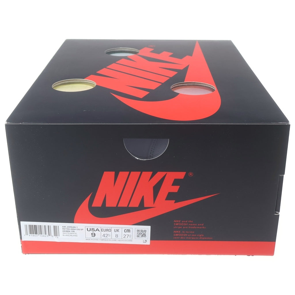 NIKE(ナイキ) ×VIRGIL ABLOH ARCHIVE (V.A.A.) AIR JORDAN 1 RETRO HIGH OG ALASKAAA エアジョーダン1 レトロ アラスカ ハイカットスニーカー ホワイト US9/27cm 3834-100