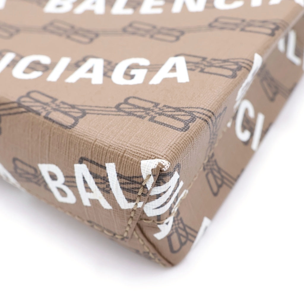 BALENCIAGA(バレンシアガ) ロゴ 2WAY ミニショルダーバッグ ミニハンドバッグ ベージュ レザー 693805 レディース