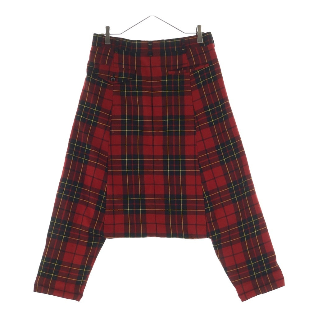 COMME des GARCONS(コムデギャルソン) チェック柄 サルエルパンツ レッド レディース GF-P050