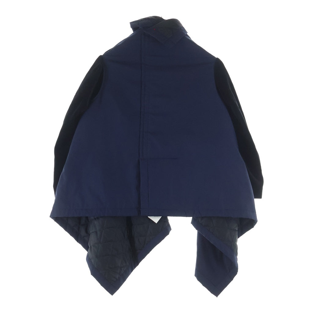 COMME des GARCONS(コムデギャルソン) ベロアキルティング ドッキングジャケット ネイビー/ブラック W16C004 レディース