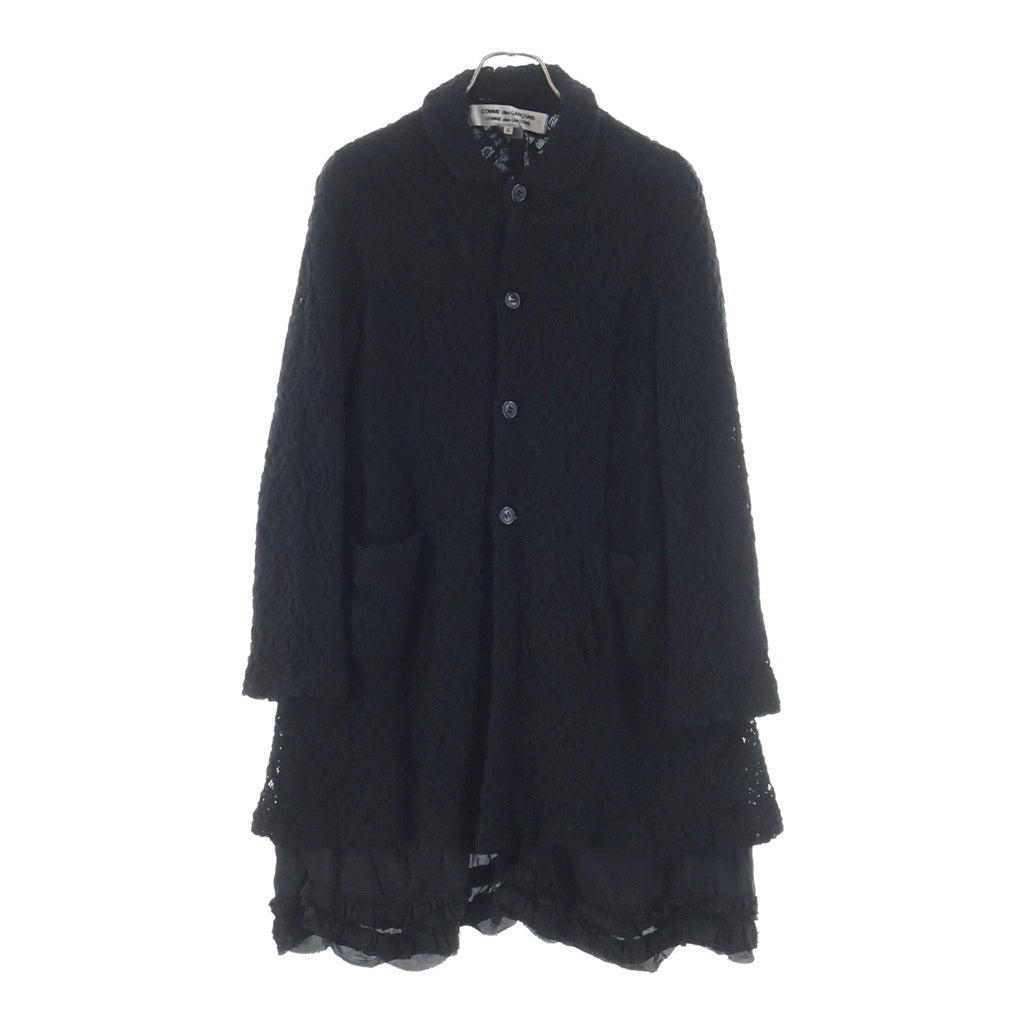 COMME des GARCONS COMME des GARCONS(コムデギャルソンコムデギャルソン) 14AW 総レース キュプラ切替 ロングコート ブラック レディース RN-J010