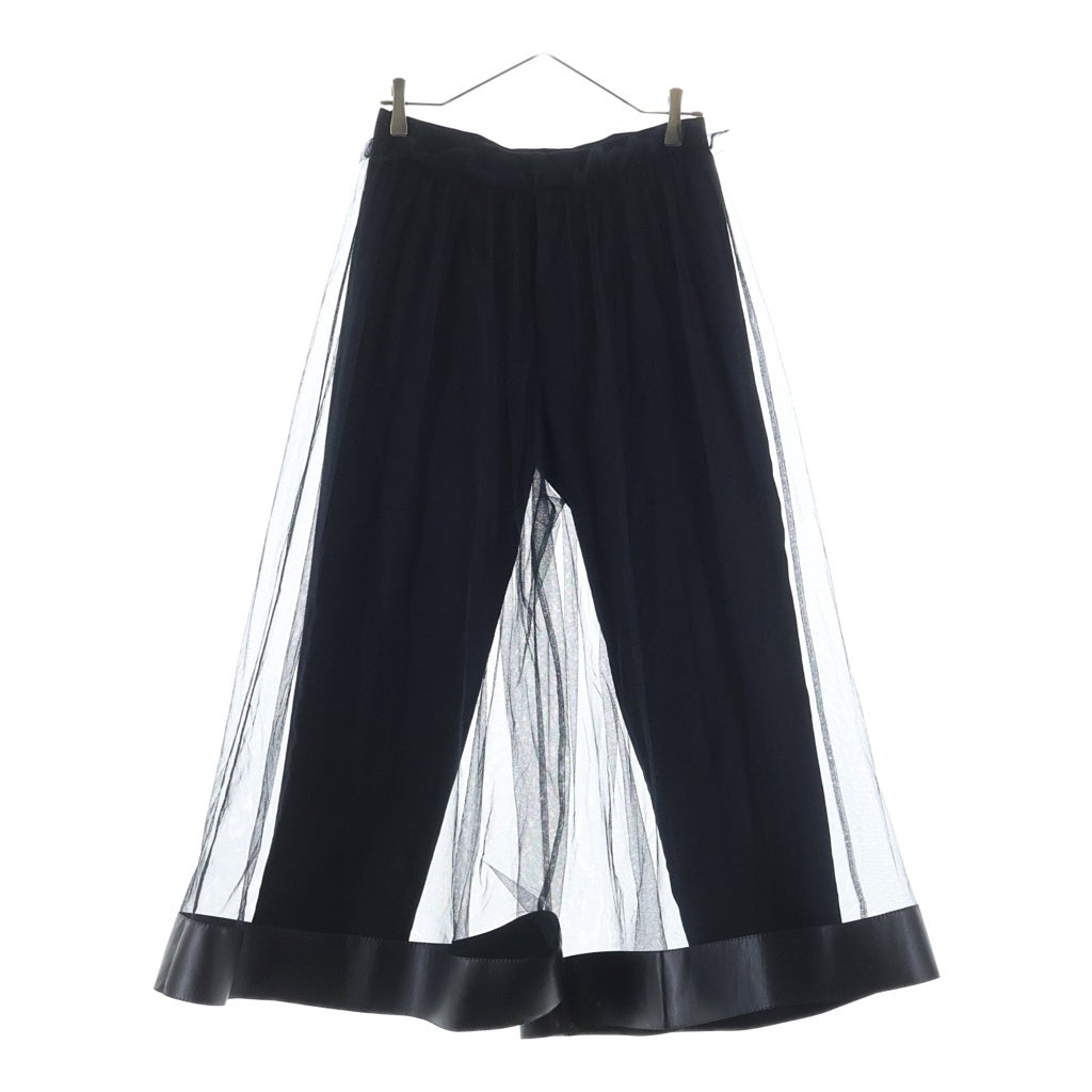 NOIR KEI NINOMIYA(ノワール ケイニノミヤ) 17SS チュール付き ストレート パンツ ブラック レディース 3A-P006