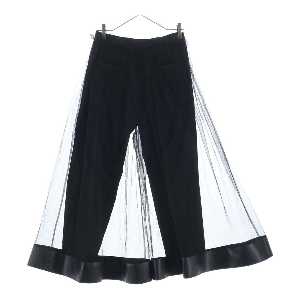 NOIR KEI NINOMIYA(ノワール ケイニノミヤ) 17SS チュール付き ストレート パンツ ブラック レディース 3A-P006