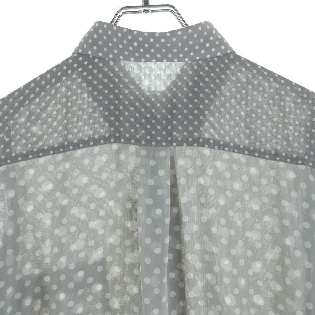 COMME des GARCONS(コムデギャルソン) 24SS エステルジョーゼット ドットプリント 2枚重ねロングブラウス 長袖シャツ グレー RM-B023 レディース