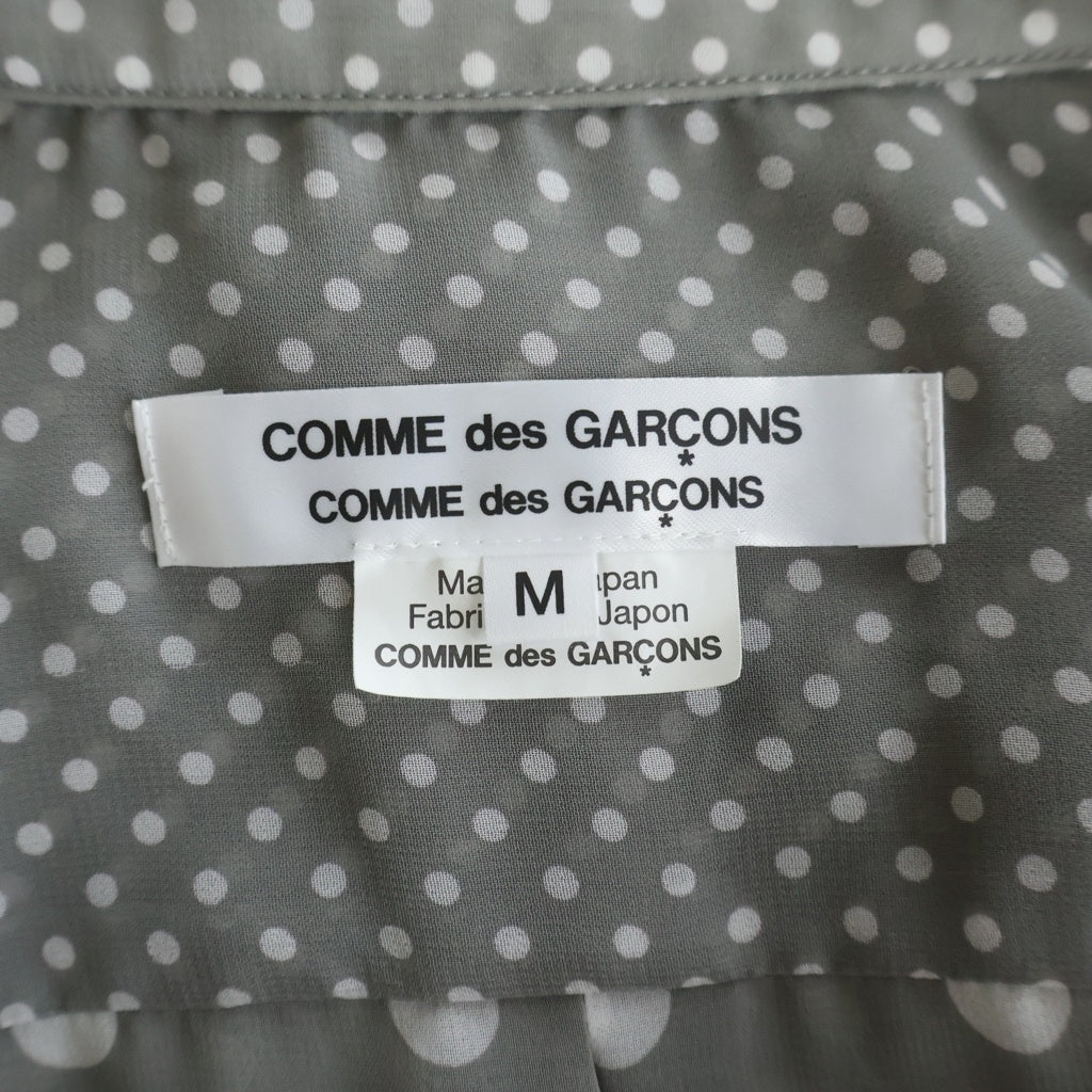 COMME des GARCONS(コムデギャルソン) 24SS エステルジョーゼット ドットプリント 2枚重ねロングブラウス 長袖シャツ グレー RM-B023 レディース