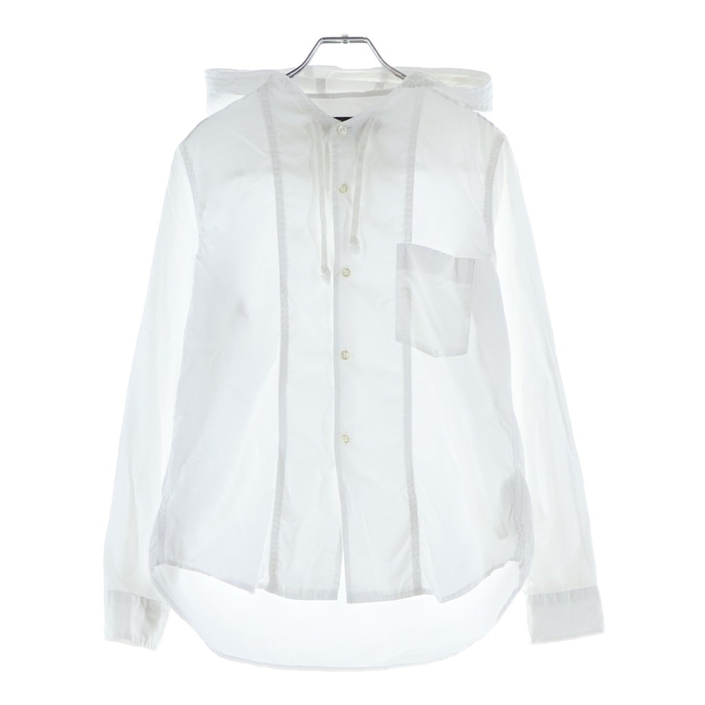 BLACK COMME des GARCONS(ブラックコムデギャルソン) 21AW フード付き 長袖シャツ ホワイト 1H-B015 レディース